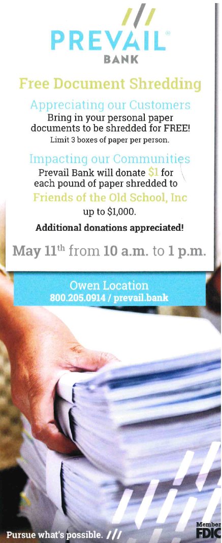 Free Document Shredding - Prevail Bank