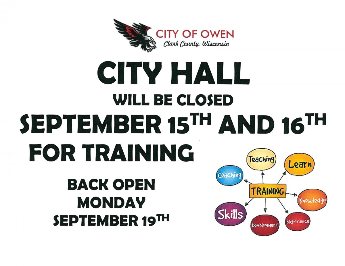 City Hall Closed for Training