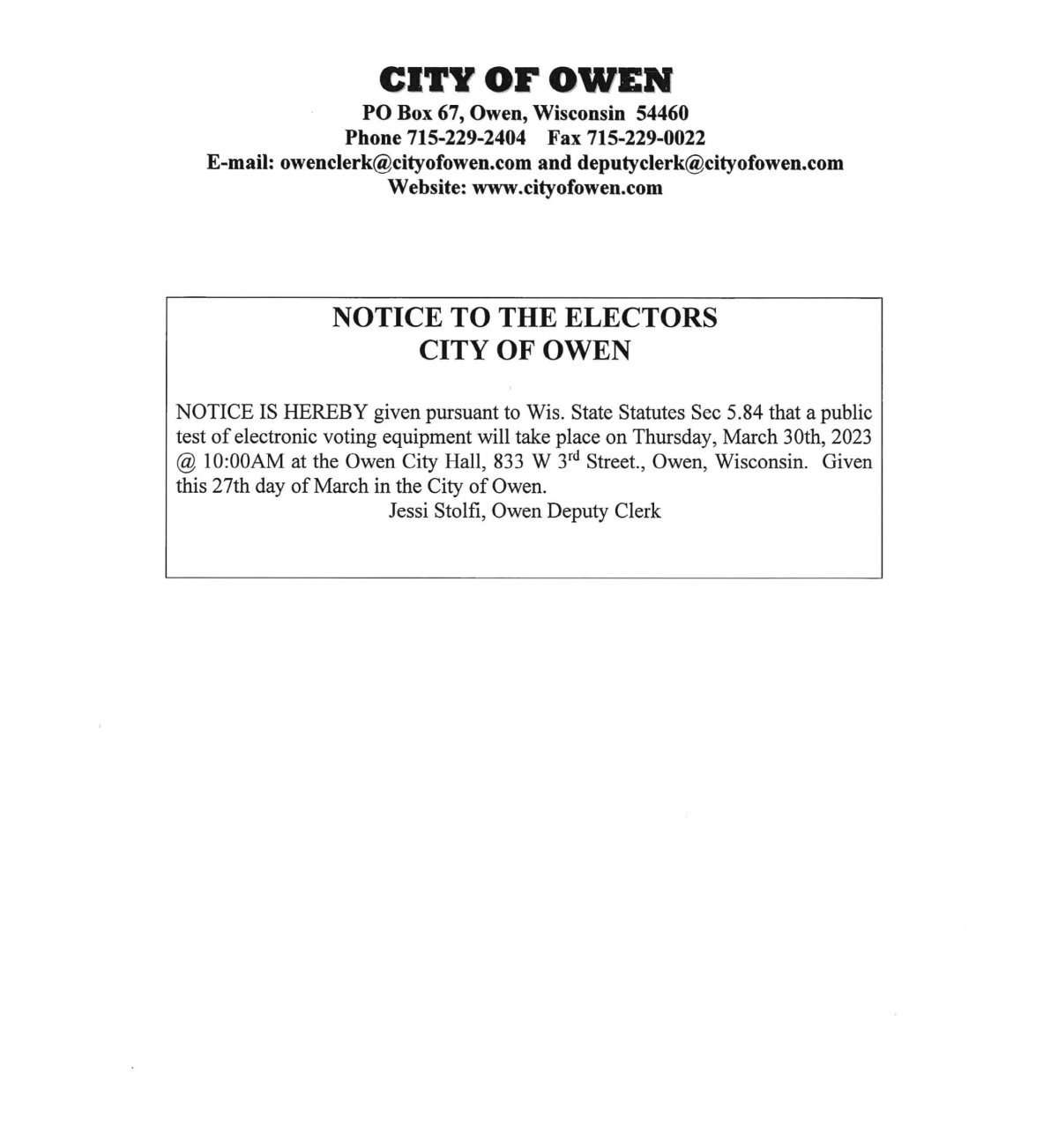 Public Test of Voting Equipment