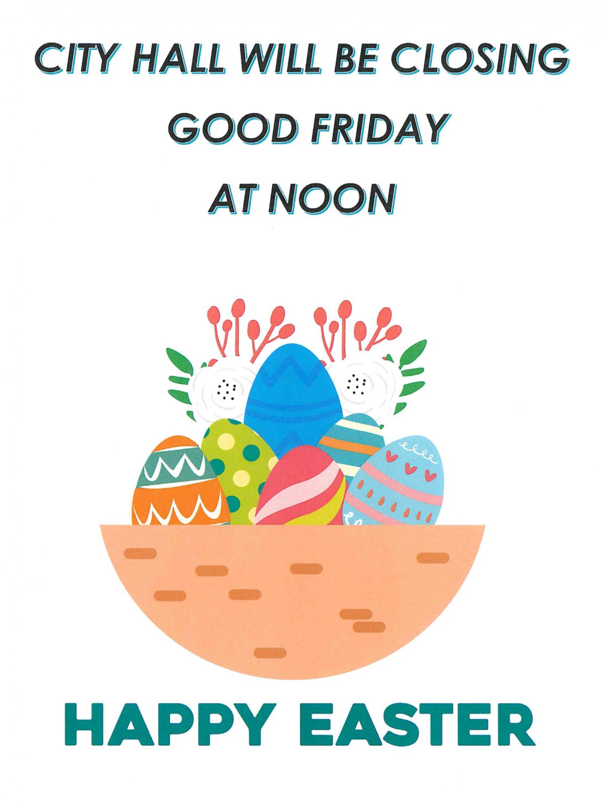 City Hall Closing at Noon on Good Friday