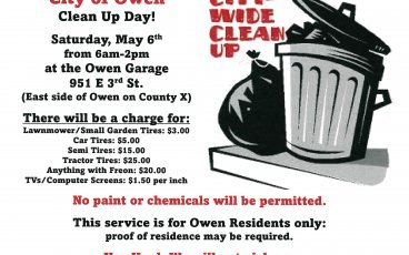 City of Owen - Clean Up Day
