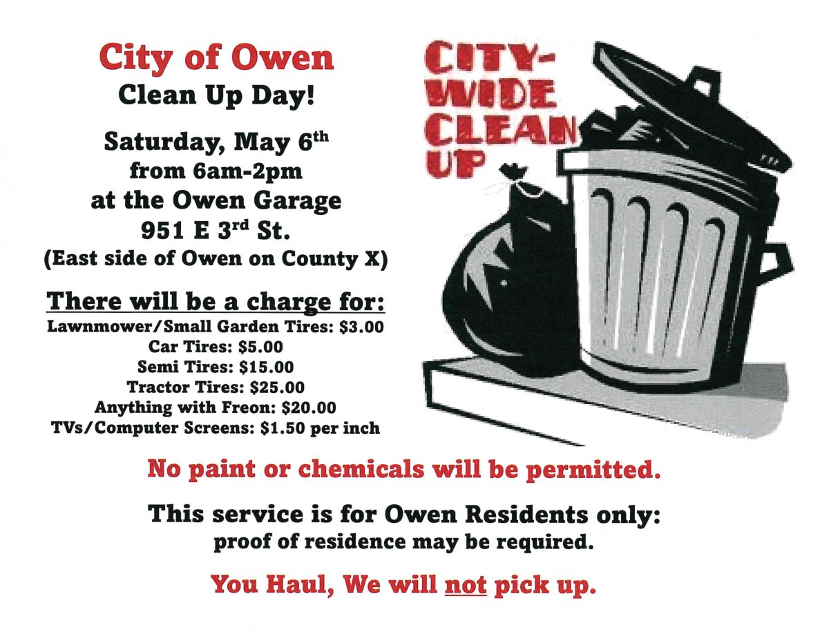 City of Owen - Clean Up Day