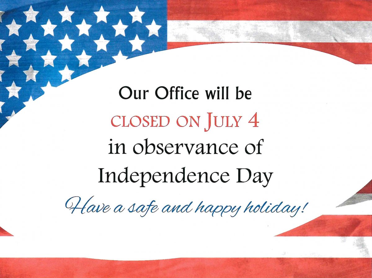 City Hall CLOSED July 4th