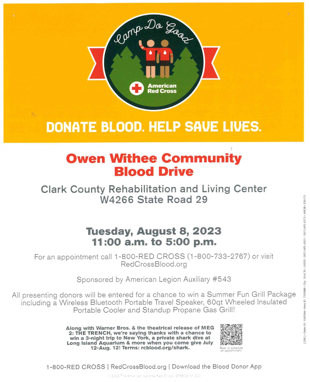 Owen Withee Community Blood Drive